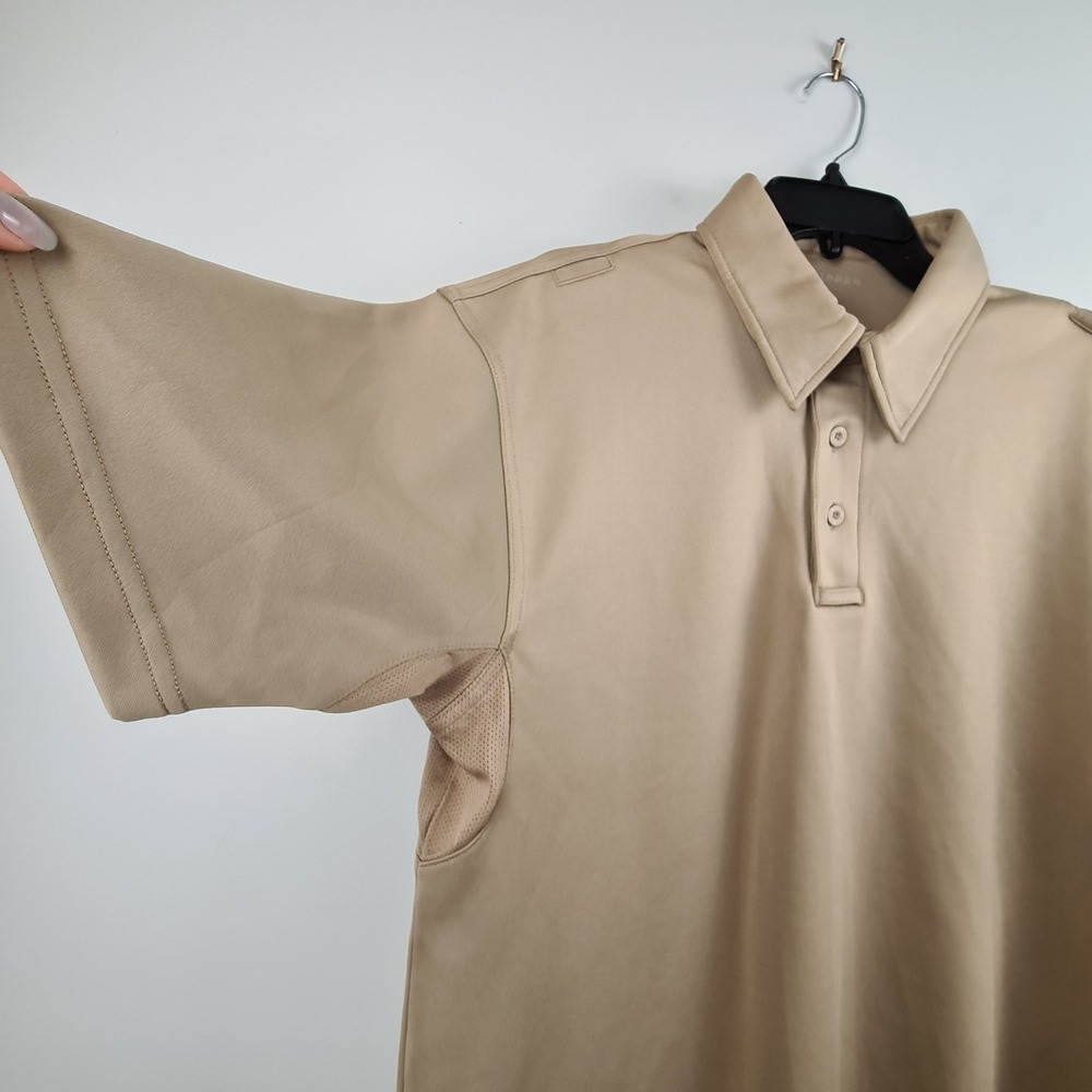 Propper Mens F5341 Tactical Polo Shirt Tan Short Sleeve Mic Clips Size Medium - Picture 9 of 11